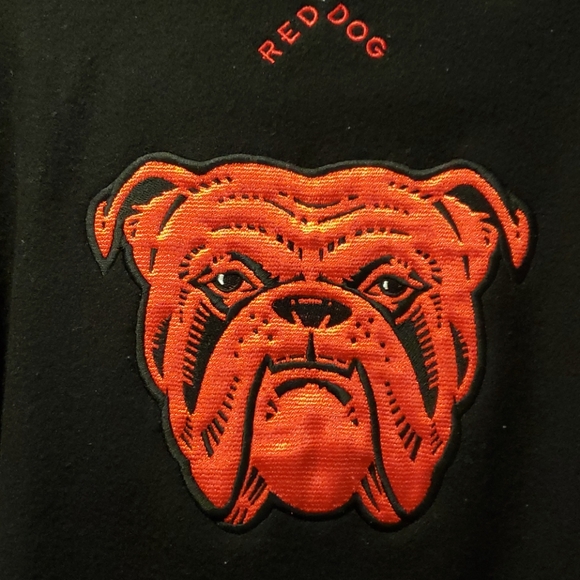 Vintage Red Dog beer varsity jacket M Black bulldog mascot womens youth L - Picture 5 of 10